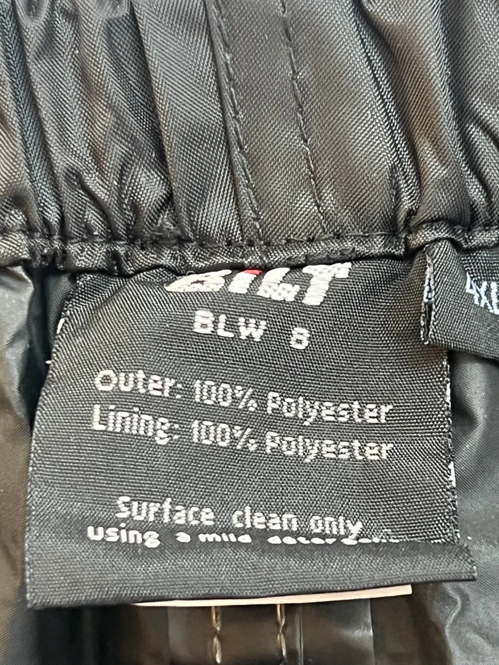 BILT Men’s Black Waterproof Motorcycle Rain Pants Reflective Size 4XL